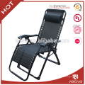 Patio al aire libre de lujo plegable silla de gravedad cero con almohada